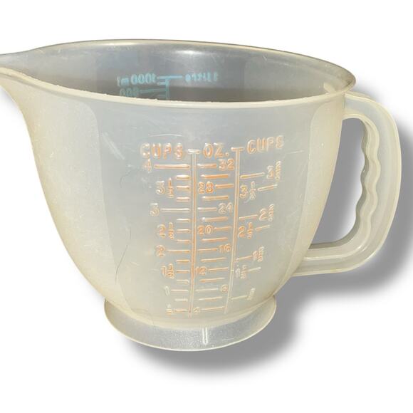 Vintage Tupperware Mix N Store Measuring Bowl 4 Cups Pitcher 32 oz 1288 1 Liter - Picture 2 of 12